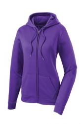 LST238 SportTek Ladies SportWick Fleece FullZip Hooded Jacket