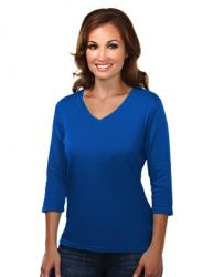 Ladies MYSTIQUE 3/4-Sleeve V-Neck