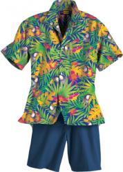 UNISEX TROPICAL PRINT CAMP SHIRT