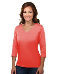 Ladies MYSTIQUE 3/4-Sleeve V-Neck