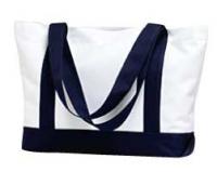 Harriton Contrast Handle Tote Bag