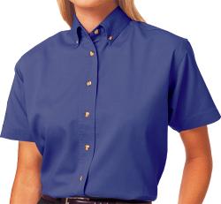 Ladies' Short Sleeve Treated Twill