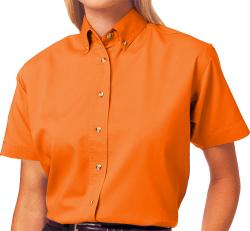 Ladies' Short Sleeve Treated Twill