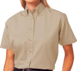 **BEST VALUE**        Ladies Short Sleeve Cotton Twill Shirt