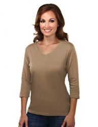 Ladies MYSTIQUE 3/4-Sleeve V-Neck