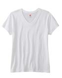 Hanes Ladies'4.5 oz 100% Ringspun Cotton nano-T V-Neck T-shirt