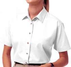 Ladies' Short Sleeve Treated Twill