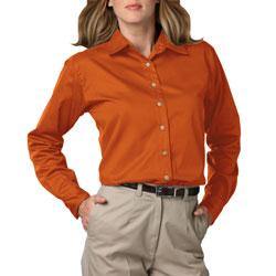 Ladies' Long Sleeve Treated Twill