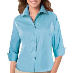 Ladies Stretch Poplin 3/4 SLEEVE