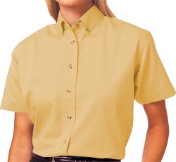 Ladies' Short Sleeve Treated Twill