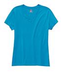 Hanes Ladies'4.5 oz 100% Ringspun Cotton nano-T V-Neck T-shirt